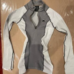 HP Taupe & Light Gray Waffle-Knit Half-Zip Pullover